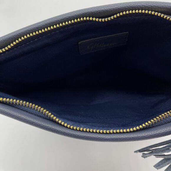 Gigi New York Stella Purse Handbag Blue Leather Python Emboss Clutch Crossbody - Picture 9 of 10